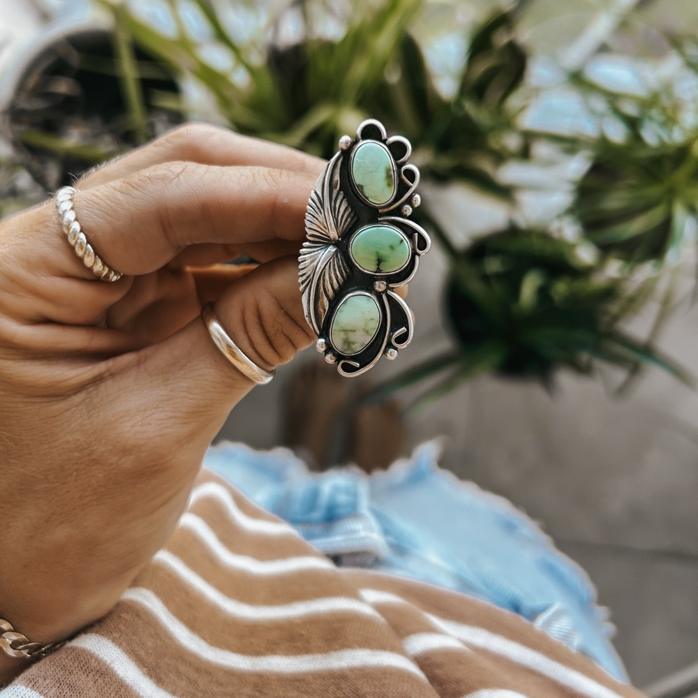 Sterling Silver Turquoise Ring, Size 6